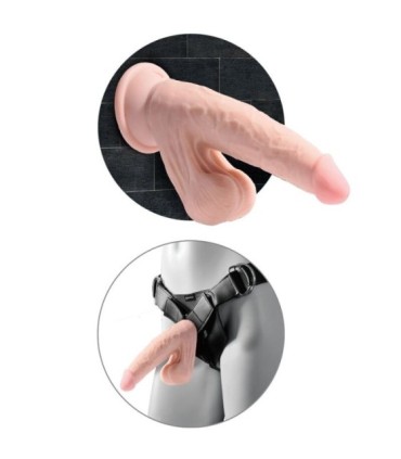 KING COCK - PLUS 3D DILDO SWINGING BALLS 24.5 CM NATURAL