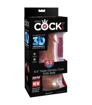 KING COCK - PLUS 3D DILDO CON TESTÍCULOS 17 CM