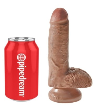 KING COCK - PENE REALÍSTICO CON TESTÍCULOS 13.2 CM CARAMELO