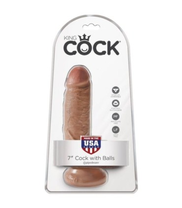KING COCK - PENE REALÍSTICO CON TESTÍCULOS 13.2 CM CARAMELO