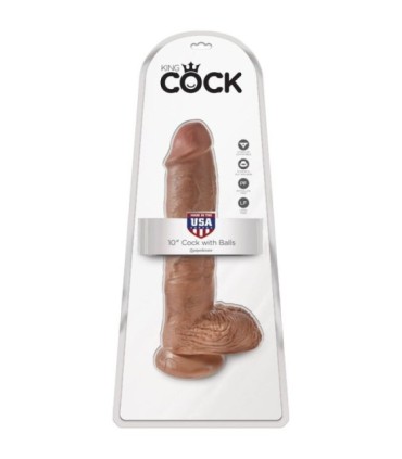 KING COCK - PENE REALÍSTICO CON TESTÍCULOS 19.8 CM CARAMELO
