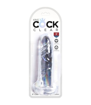 KING COCK - CLEAR PENE REALÍSTICO 15.5 CM TRANSPARENTE