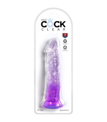 KING COCK - CLEAR PENE REALÍSTICO 19.7 CM MORADO
