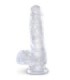 KING COCK - CLEAR PENE REALÍSTICO CON TESTÍCULOS 13.5 CM TRANSPARENTE