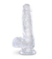KING COCK - CLEAR PENE REALÍSTICO CON TESTÍCULOS 13.5 CM TRANSPARENTE