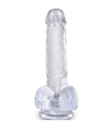 KING COCK - CLEAR PENE REALÍSTICO CON TESTÍCULOS 13.5 CM TRANSPARENTE