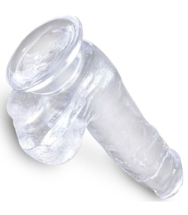 KING COCK - CLEAR PENE REALÍSTICO CON TESTÍCULOS 13.5 CM TRANSPARENTE