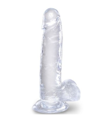 KING COCK - CLEAR PENE REALÍSTICO CON TESTÍCULOS 15.2 CM TRANSPARENTE