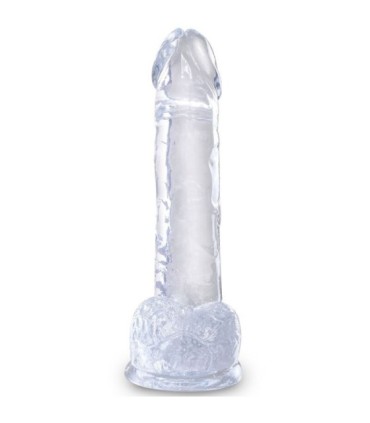 KING COCK - CLEAR PENE REALÍSTICO CON TESTÍCULOS 15.2 CM TRANSPARENTE