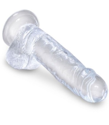 KING COCK - CLEAR PENE REALÍSTICO CON TESTÍCULOS 15.2 CM TRANSPARENTE