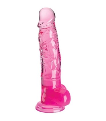 KING COCK - CLEAR PENE REALÍSTICO CON TESTÍCULOS 16.5 CM ROSA