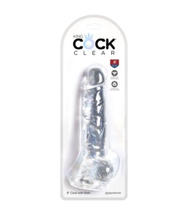 KING COCK - CLEAR PENE REALÍSTICO CON TESTÍCULOS 16.5 CM TRANSPARENTE
