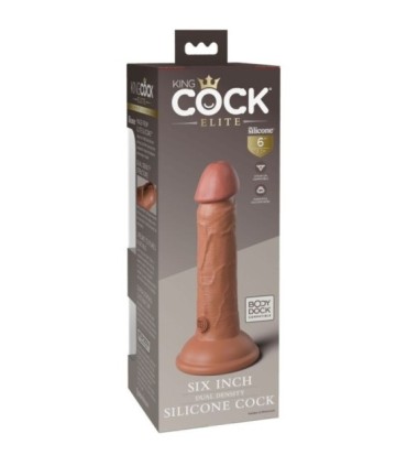 KING COCK - ÉLITE DILDO REALÍSTICO SILICONA 15.2 CM CARAMELO