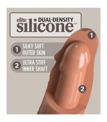 KING COCK - ÉLITE DILDO REALÍSTICO SILICONA 17.8 CM CARAMELO