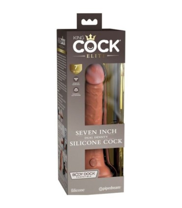 KING COCK - ÉLITE DILDO REALÍSTICO SILICONA 17.8 CM CARAMELO