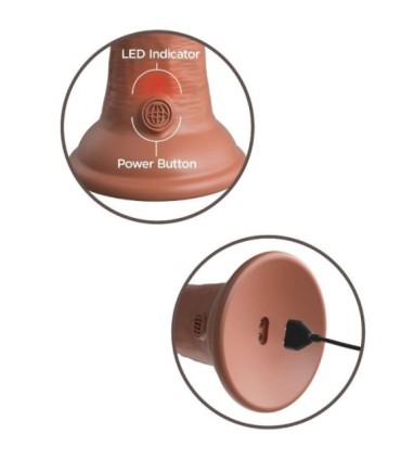 KING COCK - ÉLITE DILDO REALÍSTICO VIBRADOR & SILICONA 15.2 CM CARAMELO