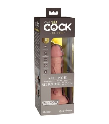 KING COCK - ÉLITE DILDO REALÍSTICO VIBRADOR & SILICONA 15.2 CM