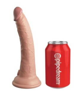 KING COCK - ÉLITE DILDO REALÍSTICO VIBRADOR & SILICONA CONTROL REMOTO 17.8 CM