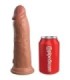 KING COCK - ÉLITE DILDO REALÍSTICO VIBRADOR & SILICONA 20.3 CM CARAMELO