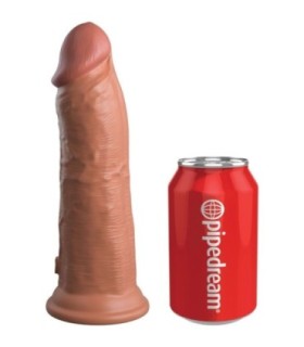 KING COCK - ÉLITE DILDO REALÍSTICO VIBRADOR & SILICONA 20.3 CM CARAMELO