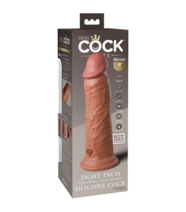 KING COCK - ÉLITE DILDO REALÍSTICO VIBRADOR & SILICONA 20.3 CM CARAMELO