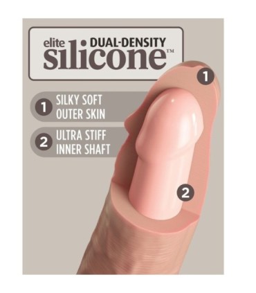 KING COCK - ÉLITE DILDO REALÍSTICO VIBRADOR & SILICONA CONTROL REMOTO 23 CM