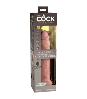 KING COCK - ÉLITE DILDO REALÍSTICO VIBRADOR & SILICONA CONTROL REMOTO 23 CM