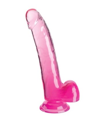 KING COCK - CLEAR DILDO CON TESTÍCULOS 20.3 CM ROSA