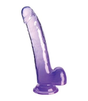 KING COCK - CLEAR DILDO CON TESTÍCULOS 20.3 CM MORADO