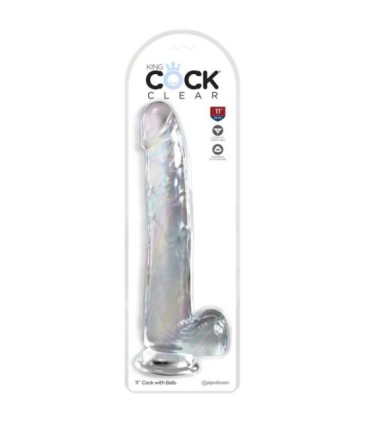 KING COCK - CLEAR DILDO CON TESTÍCULOS 24.8 CM TRANSPARENTE