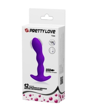 PRETTY LOVE - MASAJEADOR ANAL 12 MODOS VIBRACIÓN LILA