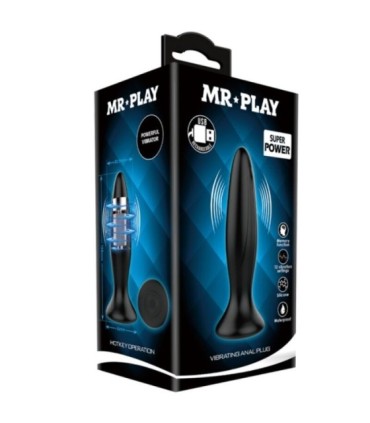 MR PLAY - PLUG ANAL VIBRADOR NEGRO RECARGABLE