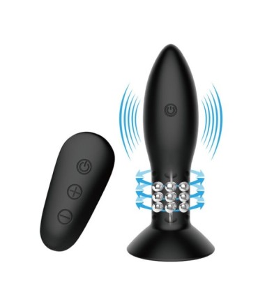 MR PLAY - PLUG CON BOLAS ROTADORAS NEGRO CONTROL REMOTO