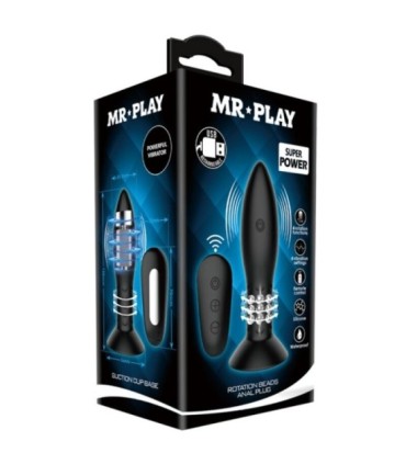 MR PLAY - PLUG CON BOLAS ROTADORAS NEGRO CONTROL REMOTO