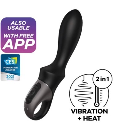 SATISFYER - HEAT CLIMAX VIBRADOR ANAL APP NEGRO