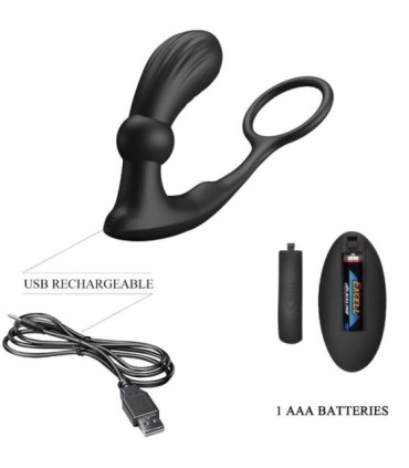 PRETTY LOVE - WARREN ANILLO & VIBRADOR ANAL NEGRO