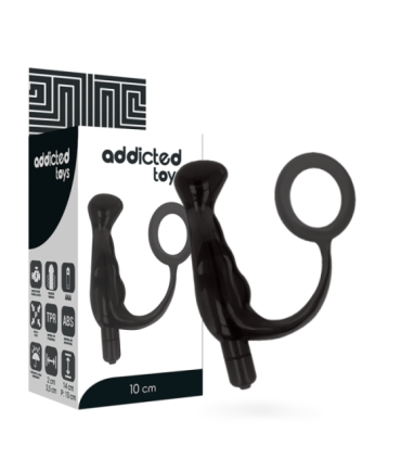 ADDICTED TOYS - VIBRADOR PROSTÁTICO NEGRO 10 CM