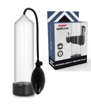 PUMP ADDICTED - BOMBA ERECCIÓN RX3 TRANSPARENTE CON VIBRADOR