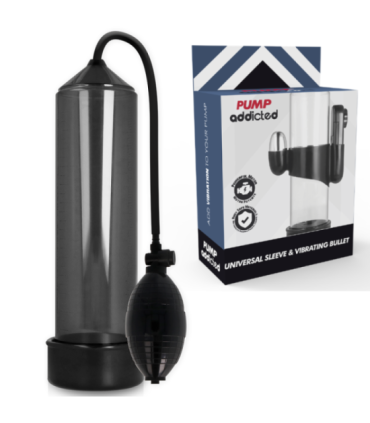 PUMP ADDICTED - BOMBA ERECCIÓN RX3 NEGRO CON VIBRADOR