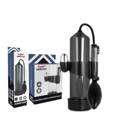 PUMP ADDICTED - BOMBA ERECCIÓN RX3 NEGRO CON VIBRADOR