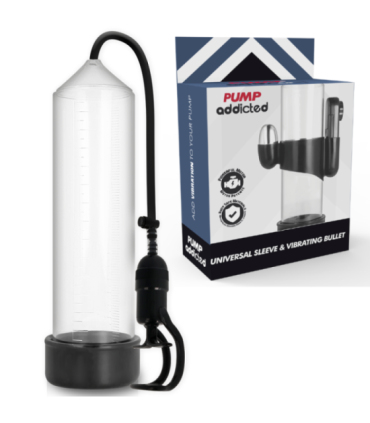 PUMP ADDICTED - BOMBA ERECCIÓN RX5 TRANSPARENTE CON VIBRADOR