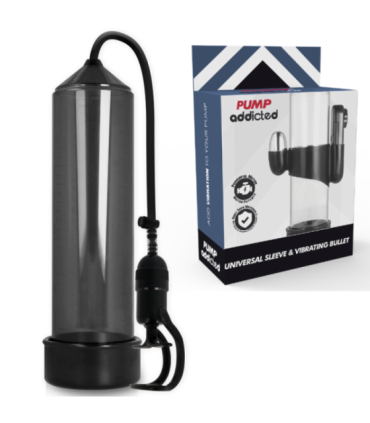 PUMP ADDICTED - BOMBA ERECCIÓN RX5 NEGRO CON VIBRADOR