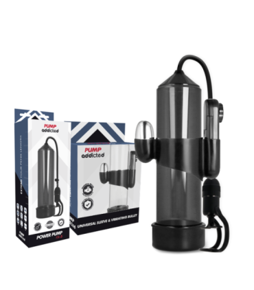 PUMP ADDICTED - BOMBA ERECCIÓN RX5 NEGRO CON VIBRADOR
