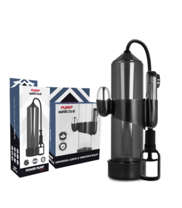 PUMP ADDICTED - BOMBA ERECCIÓN RX7 NEGRO CON VIBRADOR