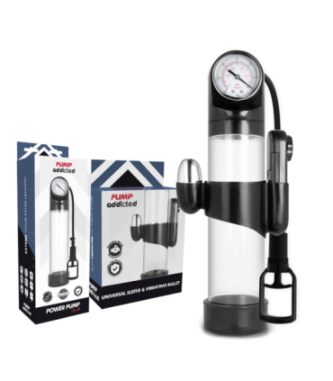PUMP ADDICTED - BOMBA ERECCIÓN RX9 TRANSPARENTE CON VIBRADOR