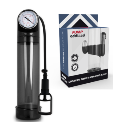 PUMP ADDICTED - BOMBA ERECCIÓN RX9 NEGRO CON VIBRADOR