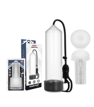 PUMP ADDICTED - BOMBA ERECCIÓN RX5 TRANSPARENTE CON MASTURBADOR