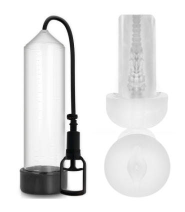 PUMP ADDICTED - BOMBA ERECCIÓN RX7 TRANSPARENTE CON MASTURBADOR