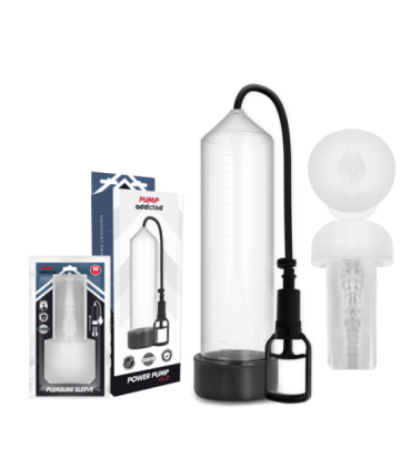 PUMP ADDICTED - BOMBA ERECCIÓN RX7 TRANSPARENTE CON MASTURBADOR