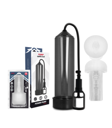 PUMP ADDICTED - BOMBA ERECCIÓN RX7 NEGRO CON MASTURBADOR